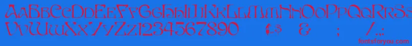 Betacapital Font – Red Fonts on Blue Background