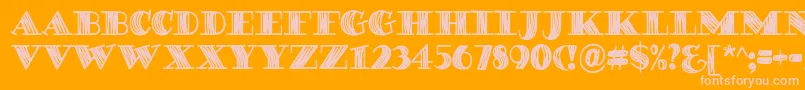 DegawsDemo-Schriftart – Rosa Schriften auf orangefarbenem Hintergrund