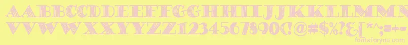 DegawsDemo-Schriftart – Rosa Schriften auf gelbem Hintergrund