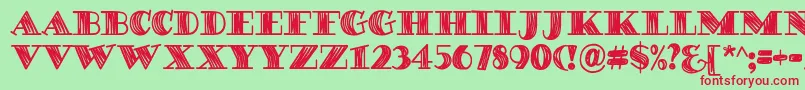 DegawsDemo Font – Red Fonts on Green Background