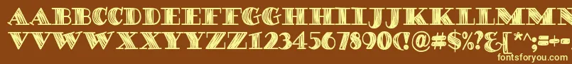 DegawsDemo Font – Yellow Fonts on Brown Background