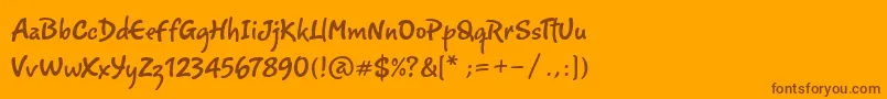 Lisätietoja Romy-fontista Romy-fontti – ruskeat fontit oranssilla taustalla