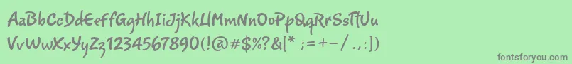 フォントRomy – 緑の背景に灰色の文字