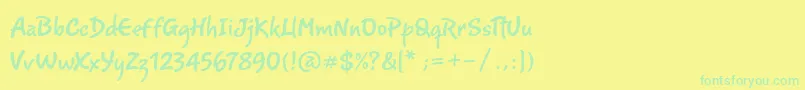 Więcej informacji o czcionce Romy Czcionka Romy – zielone czcionki na żółtym tle