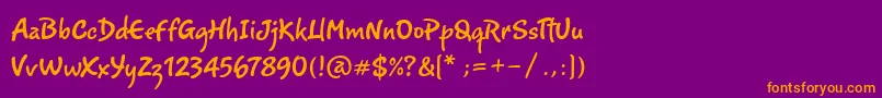Police Romy – polices orange sur fond violet