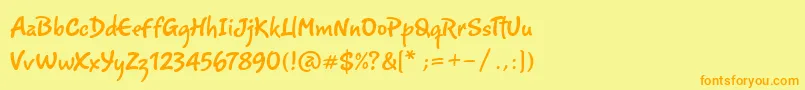 Police Romy – polices orange sur fond jaune