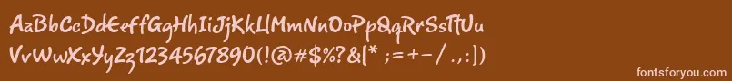 Romy Font – Pink Fonts on Brown Background
