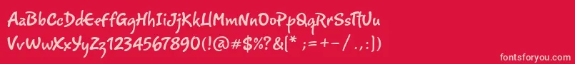 Romy Font – Pink Fonts on Red Background
