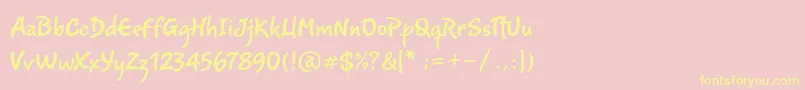 Romy Font – Yellow Fonts on Pink Background