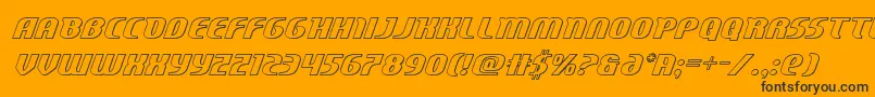 Centaurusout-Schriftart – Schwarze Schriften auf orangefarbenem Hintergrund