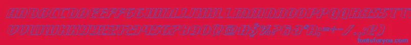 Centaurusout Font – Blue Fonts on Red Background
