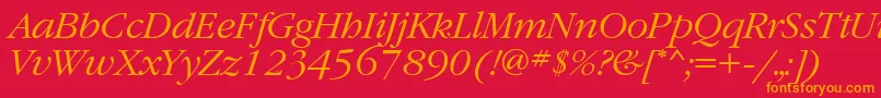 Grd46C Font – Orange Fonts on Red Background