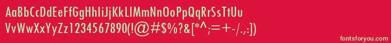 TwCenMtCondensed Font – Green Fonts on Red Background