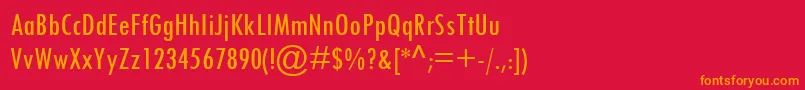TwCenMtCondensed Font – Orange Fonts on Red Background