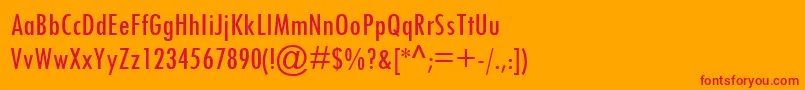 TwCenMtCondensed Font – Red Fonts on Orange Background