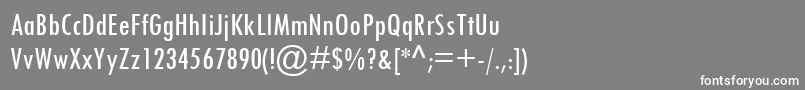 フォントTwCenMtCondensed – 灰色の背景に白い文字