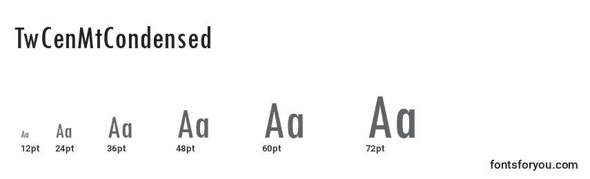 TwCenMtCondensed Font Sizes