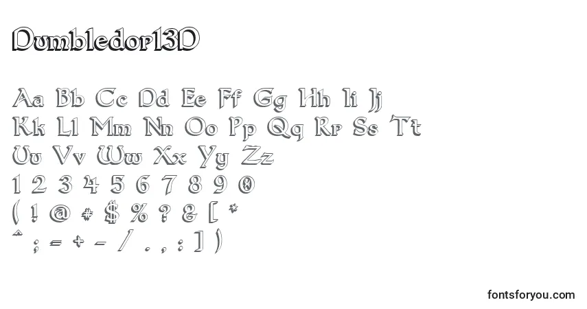 Czcionka Dumbledor13D – alfabet, cyfry, specjalne znaki