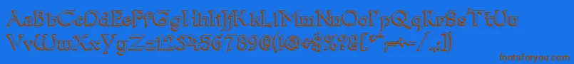 Dumbledor13D Font – Brown Fonts on Blue Background