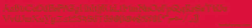 フォントDumbledor13D – 赤い背景に茶色の文字