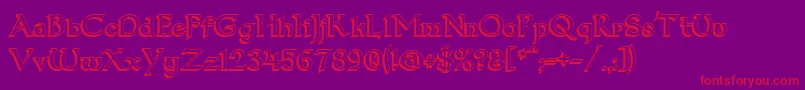 Dumbledor13D-Schriftart – Rote Schriften auf violettem Hintergrund