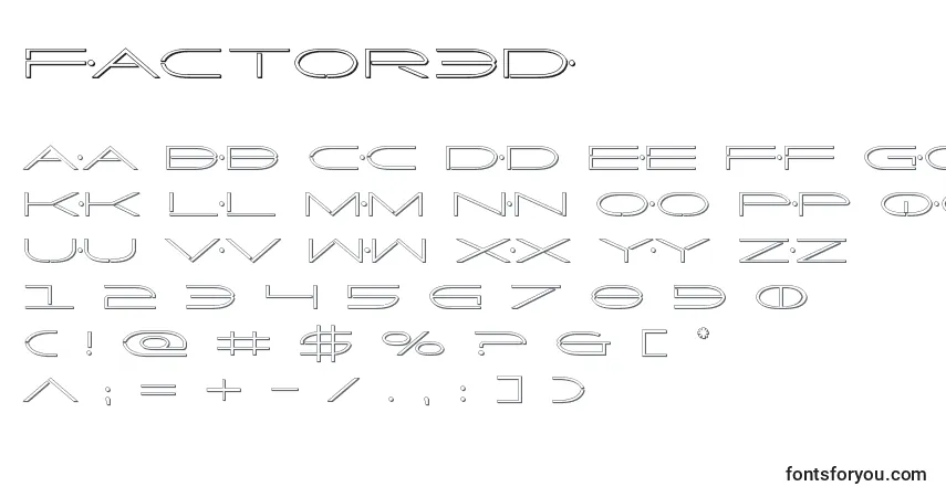 Factor3D Font – alphabet, numbers, special characters