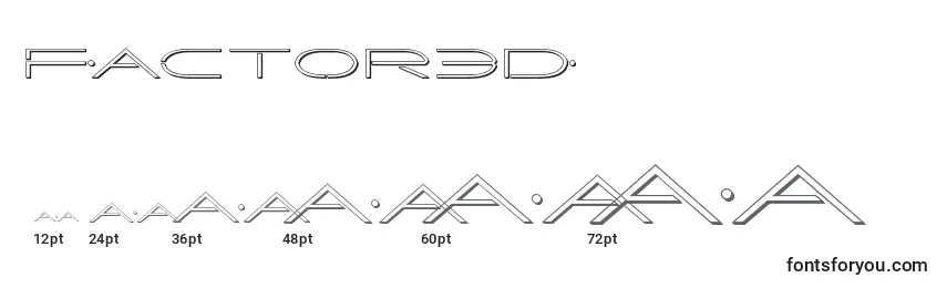 sizes of factor3d font, factor3d sizes