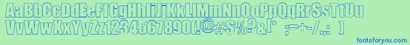 LeMans Font – Blue Fonts on Green Background