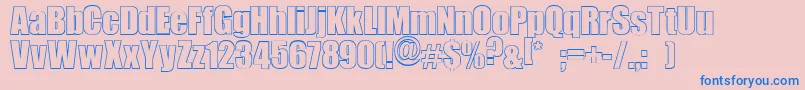 LeMans-Schriftart – Blaue Schriften auf rosa Hintergrund