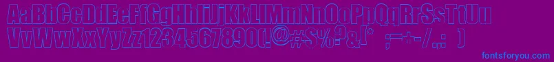 Czcionka LeMans – niebieskie czcionki na fioletowym tle