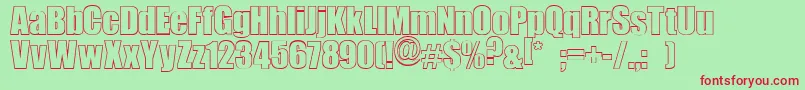LeMans Font – Red Fonts on Green Background
