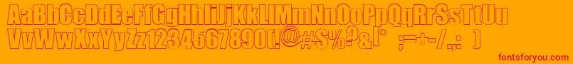 LeMans-Schriftart – Rote Schriften auf orangefarbenem Hintergrund