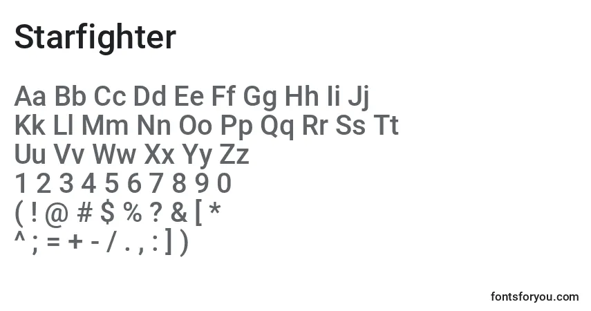 Шрифт Starfighter – алфавит, цифры, специальные символы