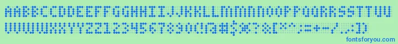 CharailleAoe-Schriftart – Blaue Schriften auf grünem Hintergrund