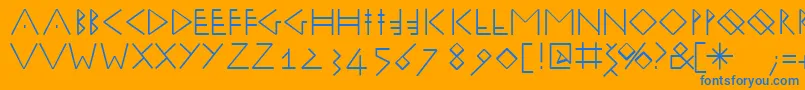 Runik50 Font – Blue Fonts on Orange Background