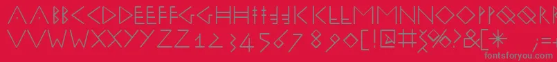 Runik50-fontti – harmaat kirjasimet punaisella taustalla