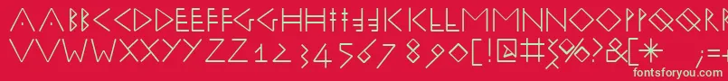 フォントRunik50 – 赤い背景に緑の文字