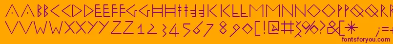 フォントRunik50 – オレンジの背景に紫のフォント