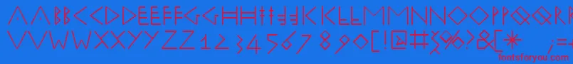 Runik50-fontti – punaiset fontit sinisellä taustalla