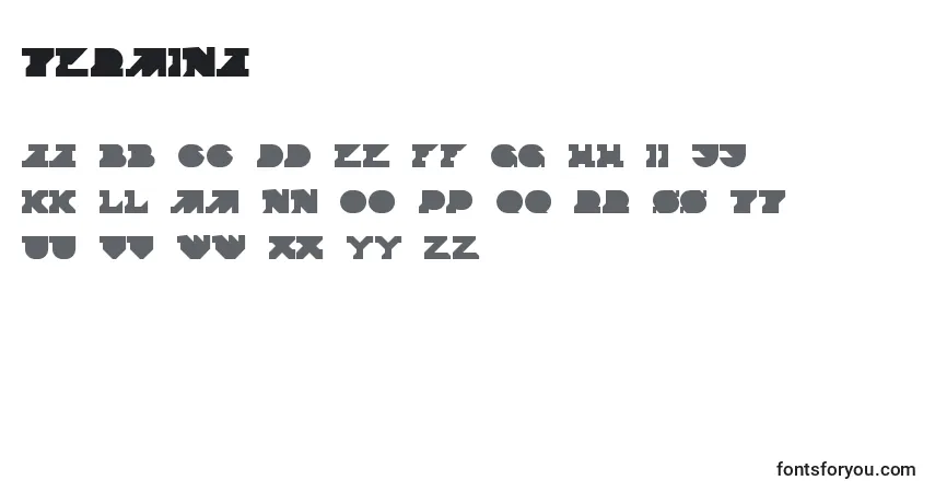 Czcionka Termina – alfabet, cyfry, specjalne znaki