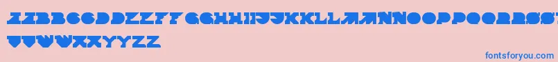 Termina-Schriftart – Blaue Schriften auf rosa Hintergrund