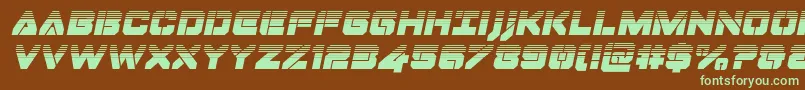 Dominojackhalfital-fontti – vihreät fontit ruskealla taustalla
