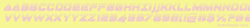 Dominojackhalfital-fontti – vaaleanpunaiset fontit keltaisella taustalla