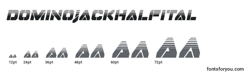 Tamaños de fuente Dominojackhalfital