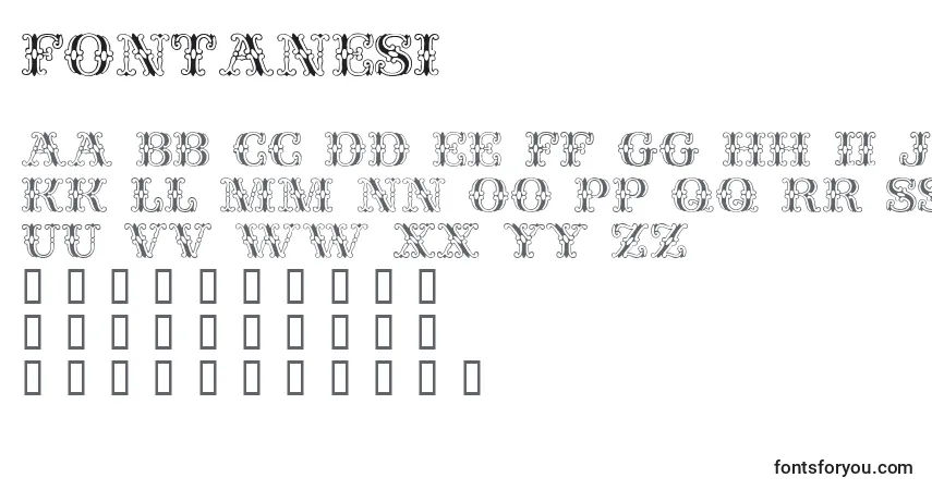 A fonte Fontanesi – alfabeto, números, caracteres especiais