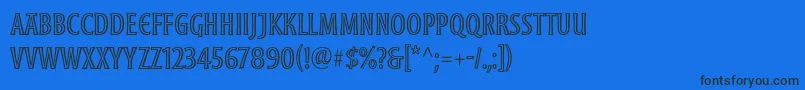 フォントMoonglowCond – 黒い文字の青い背景
