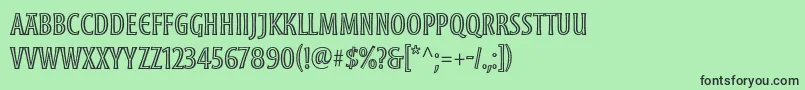 フォントMoonglowCond – 緑の背景に黒い文字