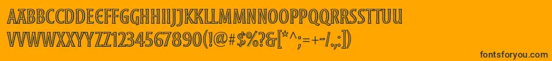 フォントMoonglowCond – 黒い文字のオレンジの背景