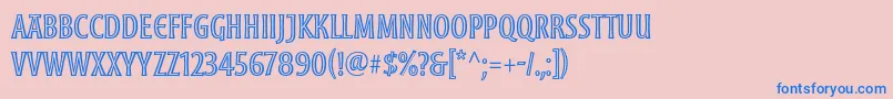 フォントMoonglowCond – ピンクの背景に青い文字