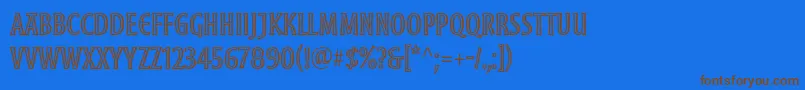 MoonglowCond-Schriftart – Braune Schriften auf blauem Hintergrund